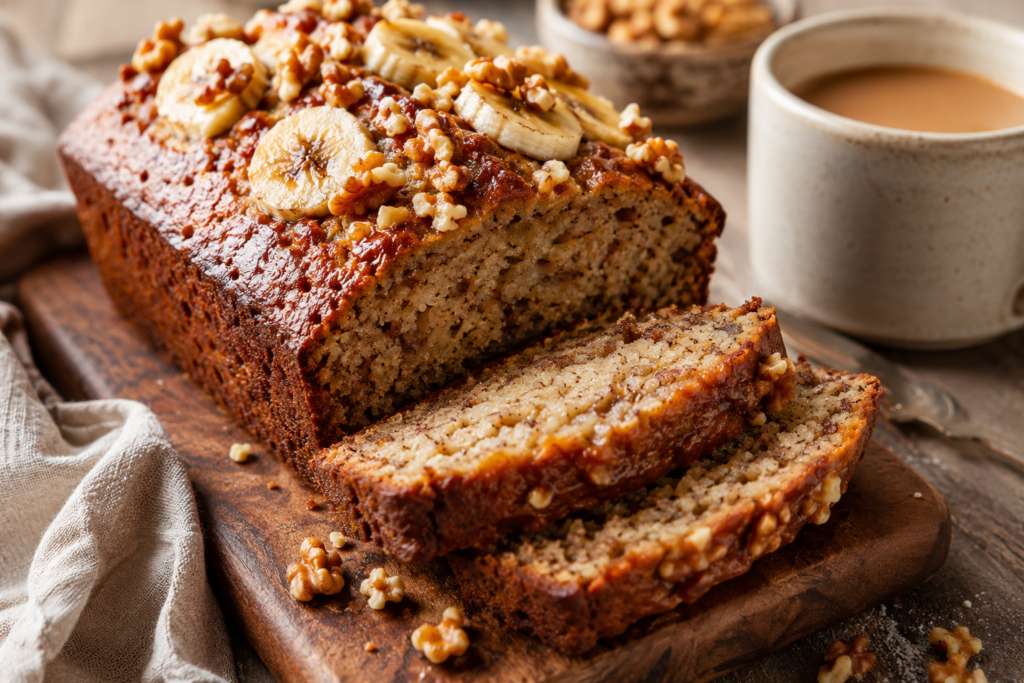 Best gluten free banana bread recipe with a golden crust
