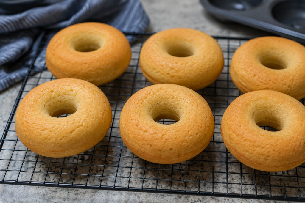 Freshly baked gluten free donuts