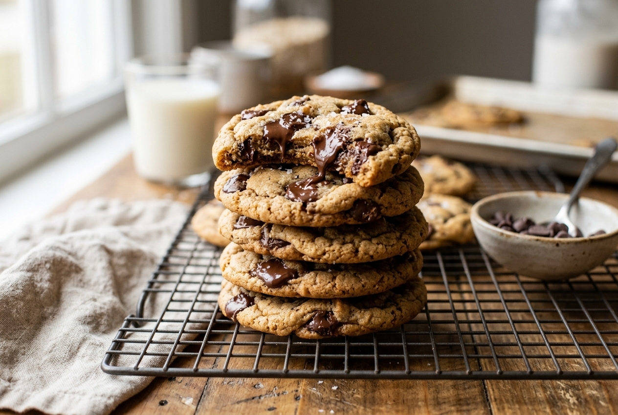 Best gluten free chocolate chip cookies on a cooling rack