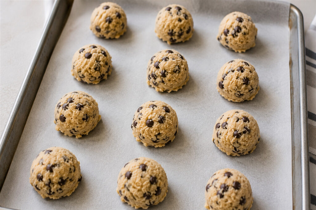 Chilled gluten free chocolate chip cookie dough